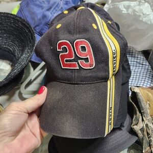 Nascar Black Cap with Red 29 and Yellow Stripe